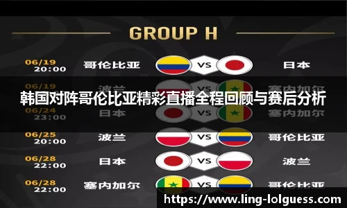 韩国对阵哥伦比亚精彩直播全程回顾与赛后分析